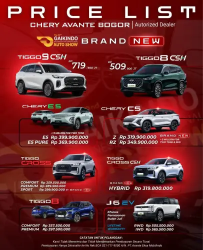 Pricelist Harga Chery durikosambi 2025